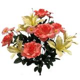 Primrue Roses & Lilies Mixed Bush Plastic in Red/Green/White | 21 H x 14 W x 7 D in | Wayfair 43C4D88E454E429AB05EDD07CFDE776E