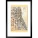 17 Stories City Of Chicago Illinois Historic Antique Style Map Matted Framed Wall Art Print 20X26 Inch Paper | 26 H x 20 W x 1.5 D in | Wayfair