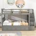 Harriet Bee Twin Over Twin Wood Standard Bunk Bed w/ 3 Drawers in Gray | 62 H x 42 W x 94 D in | Wayfair 8CAF1CEBE2264BE0849A1FC5C8C7D66A