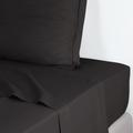 Drap plat satin de coton 240x300 noir charbon