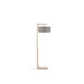 Lampadaire bambou abat-jour lin lin fonc√©, h. 174cm