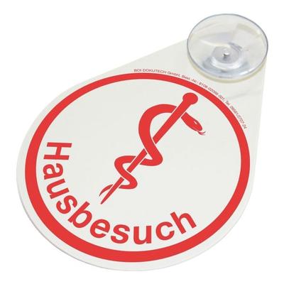 Hinweisschild »Hausbesuch« für Autoscheibe weiß, BOI, 8x11 cm