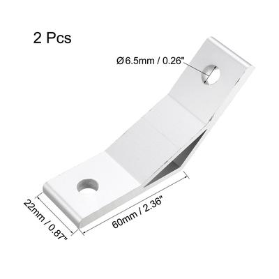 Aluminum Corner Brackets Profile Joint Connectors Corner Braces 2Pcs