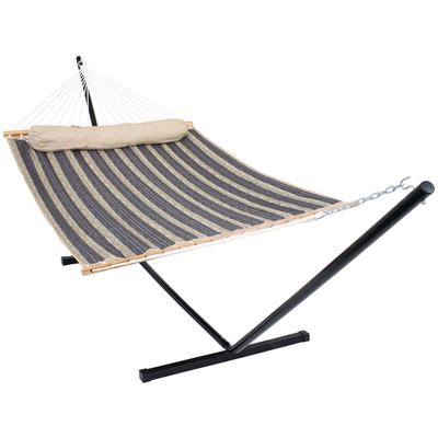 2-Person Quilted Spreader Bar Hammock Bed w/ 12' Stand - Mountainside