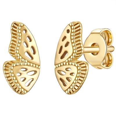 Glanzstücke München - Ohrstecker Schmetterling Sterling Silber in Gelbgold Ohrringe 1 ct Damen