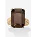Plus Size Women's Yellow Gold-Plated Genuine Smoky Quartz Ring by PalmBeach Jewelry in Gold (Size 7)