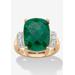 Women's Yellow Gold Over Sterling Silver Emerald And Genuine Tanzanite Ring by PalmBeach Jewelry in Gold (Size 10)