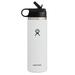 Hydro Flask® 20 oz. Vacuum Insulated Stainless Steel Water Bottle w/ Straw Stainless Steel in White | 8.9 H in | Wayfair GTA22420-XX-20-W