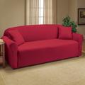 Red Barrel Studio® T-Cushion Sofa Slipcover Polyester in Red/Brown | 1.0E-4 H x 66.5 W x 64 D in | Wayfair A7B92AE3CD6A4C31B0BCB26F123AE409