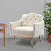 Accent Chair - Everly Quinn Modern Accent Chair, Leisure Single Sofa, Wood in White | 32.29 H x 31.12 W x 25.6 D in | Wayfair