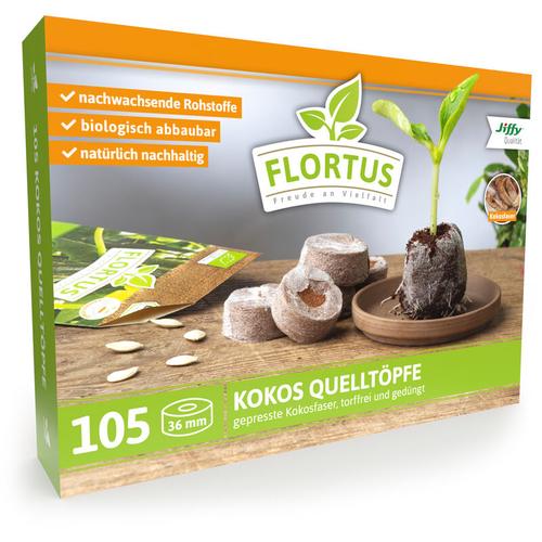 Kokos Quelltöpfe 36 mm (105 Stück) | Kokos Quelltöpfe von - Flortus