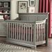 Wood Toddlers Bed Fram Full Panel 4-in-1 Convertible Crib Ash Gray