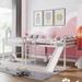 Contemporary Style Full Size L-Shaped Loft Bed with Built-in Ladders and Slide,Wooden Loft Beds