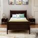 Contemporary Style Wood Platform Bed Twin Bed Frame Mattress Foundation Sleigh Bed with Headboard/Footboard