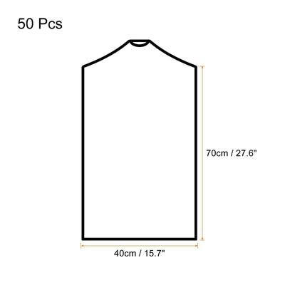 70x40cm Garment Cover, 50 Pack PP Dustproof Protector Bags Clear