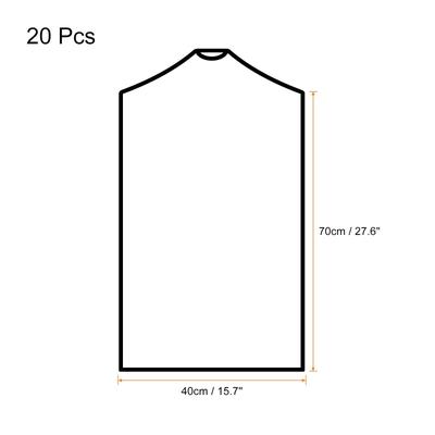 70x40cm Garment Cover, 20 Pack PE Dustproof Protector Bags Clear