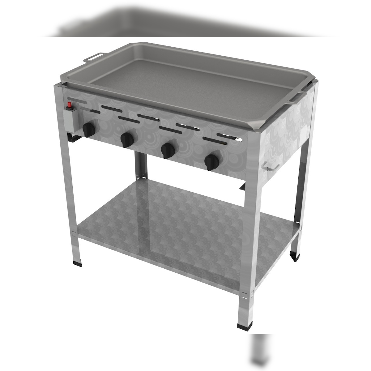 ChattenGlut Professional Gastrobräter 4-flammig Standgerät 14,7kW und Edelstahlpfanne Image