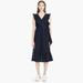 J. Crew Dresses | J. Crew All Over Eyelet Wrap Midi Dress In Navy Blue | Color: Blue | Size: 2