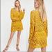 Free People Dresses | Free People Crochet Sweater Top Cover Up Tunic Dress M | Color: Gold/Yellow | Size: M