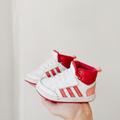 Adidas Shoes | Baby Girl Pink & White Adidas High Top Tennis Shoes | Color: Pink/White | Size: 5bb