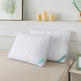 Antimicrobial Quilted Nano Feather Gusseted Pillow Bed Pillow by Waverly in White (Size KING)