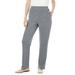 Plus Size Women's 7-Day Knit Ribbed Straight Leg Pant by Woman Within in Medium Heather Grey (Size L)