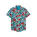Men's Big & Tall KS Island Printed Rayon Short-Sleeve Shirt by KS Island in Cool Blue Floral (Size 3XL)