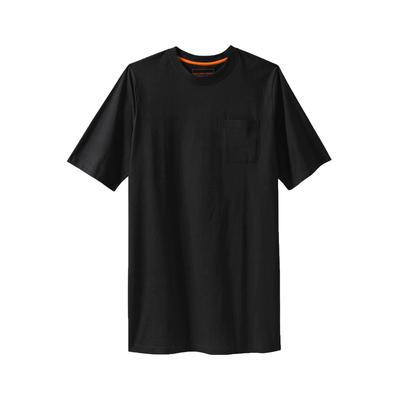 Men's Big & Tall Heavyweight Longer-Length Pocket Crewneck T-Shirt by Boulder Creek in Black (Size 7XL)