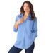 Plus Size Women's Long-Sleeve Kate Big Shirt by Roaman's in French Blue (Size 38 W) Button Down Shirt Blouse