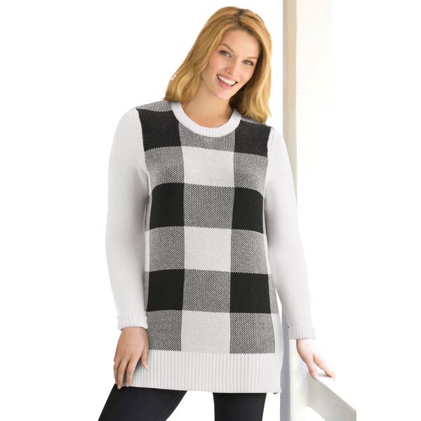 plus-size-womens-buffalo-plaid-pullover-sweater-by-woman-within-in-white-buffalo-plaid--size-m-/