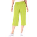 Plus Size Women's Elastic-Waist Knit Capri Pant by Woman Within in Lime (Size M)