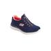 Plus Size Women's The Summits Slip On Sneaker by Skechers in Navy Pink Wide (Size 8 1/2 W)