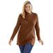 Plus Size Women's Button-Neck Waffle Knit Sweater by Woman Within in Antique Copper (Size M) Pullover