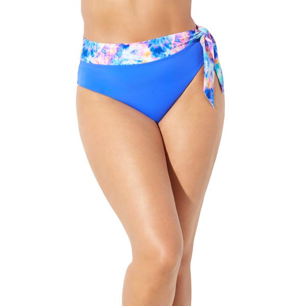 plus-size-womens-shirred-high-waist-bikini-bottom-by-swimsuits-for-all-in-electric-iris-tie-dye--size-16-/
