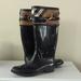 Burberry Shoes | Burberry Elderford Nova Check Strap Rainboots | Color: Black/Brown | Size: Euro Size 37