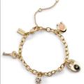 Coach Jewelry | Coach Mixed Heart Charm Bracelet | Color: Gold | Size: Approx. 7" + 2" Extender