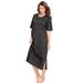 Plus Size Women's Long Tagless Sleepshirt by Dreams & Co. in Black Multi Dot (Size 7X/8X)