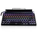 Annadue Retro Typewriter Keyboard, 83 Keys Punk Round Keys Gaming Keyboard, Bluetooth Wireless Mechanical Keyboard, Compact Keyboard for iOS Windows LINUX