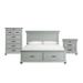 Brooks King Platform Storage 3PC Bedroom Set in Grey - Picket House Furnishings SR350KB3PC