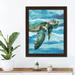 Bayou Breeze Sea Turtle on Waves - Picture Frame Painting on Canvas in Blue | 20 H x 16 W x 1 D in | Wayfair 0A2A6BD4C393431AB843AB489AD3D0AD