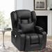 Latitude Run® Faux Leather Heated Massage Chair Faux Leather/Water Resistant in Black | 40.9 H x 31.5 W x 28.3 D in | Wayfair