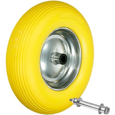 Ecd Germany - Schubkarrenrad aus pannensicherem pu Vollgummi, Ersatzrad Gummirad mit Achse, Image