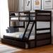 Contemporary Style Twin over Full Bunk Bed with Storage