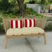 18" x 12" Red Stripe Outdoor Lumbar Throw Pillow (Set of 2)