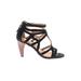 Nine West Heels: Black Solid Shoes - Women's Size 5 1/2 - Open Toe