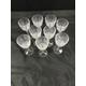 Vintage Set of nine (9) crystal wine glasses, probably mid-century