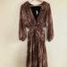 Anthropologie Dresses | Anthropologie Ranna Gill Brownblack Cheetah Cut Out Midi Dress Sz Medium | Color: Brown/Tan | Size: M