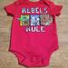 Disney One Pieces | Disney Star Wars Short Sleeve Red Baby Boy Rebels Rule Onesie Size 6-9 Months | Color: Brown/Red | Size: 6-9mb