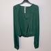 Free People Tops | Free People Intimately Green Satin Long Sleeve. Size Xs | Color: Green | Size: Xs