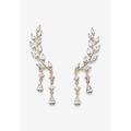 Women's Goldtone Marquise Cut Ear Climber Drop Earrings Cubic Zirconia (3 cttw TDW) by PalmBeach Jewelry in Gold